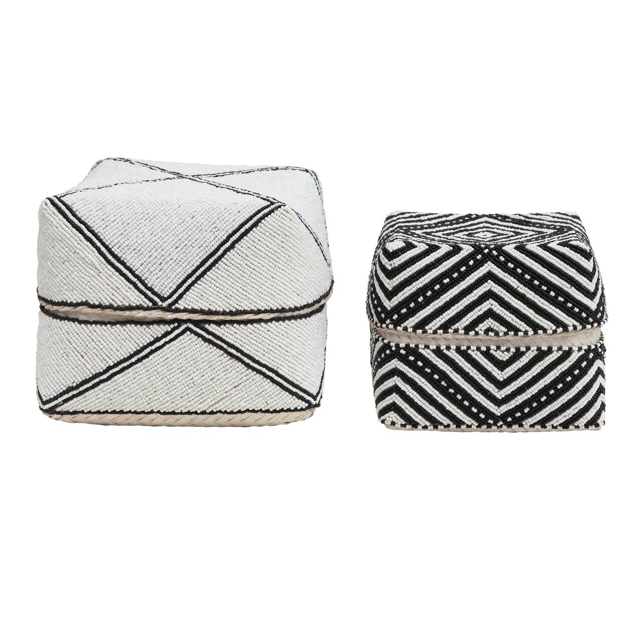 Hello Honey® Black & White Bamboo Containers with Lids Set, 2ct.